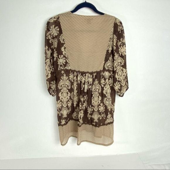 4/$25 Coco And Chase Tunic Blouse Peasant Floral V Neck Sheer Womens Sz M - Picture 3 of 14
